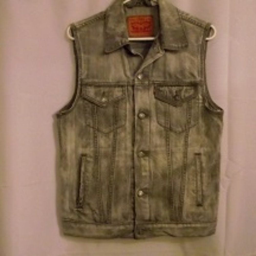 LEVI'S Women's Jean Vest, Light Gray wash, Med